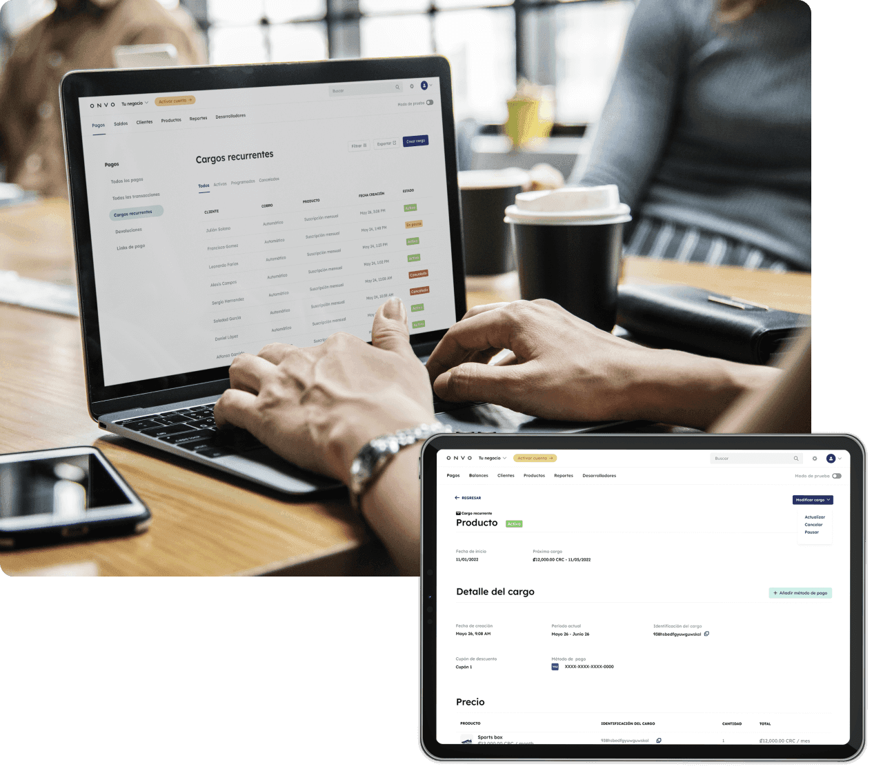 Recurring payments dashboard